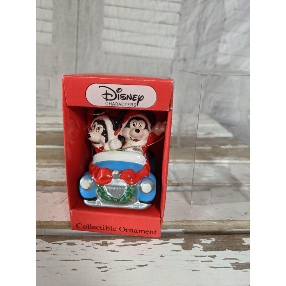 Schmid Mickey Minnie car porcelain vintage‎ ornamen